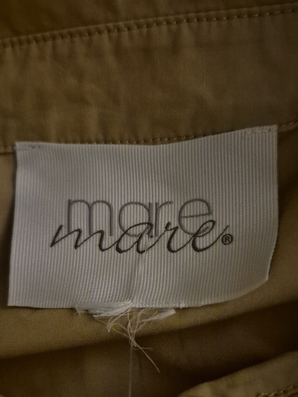 Mare Mare Tan Cotton Lantern Sleeve Back Pleats Shirt Dress M L Medium Large